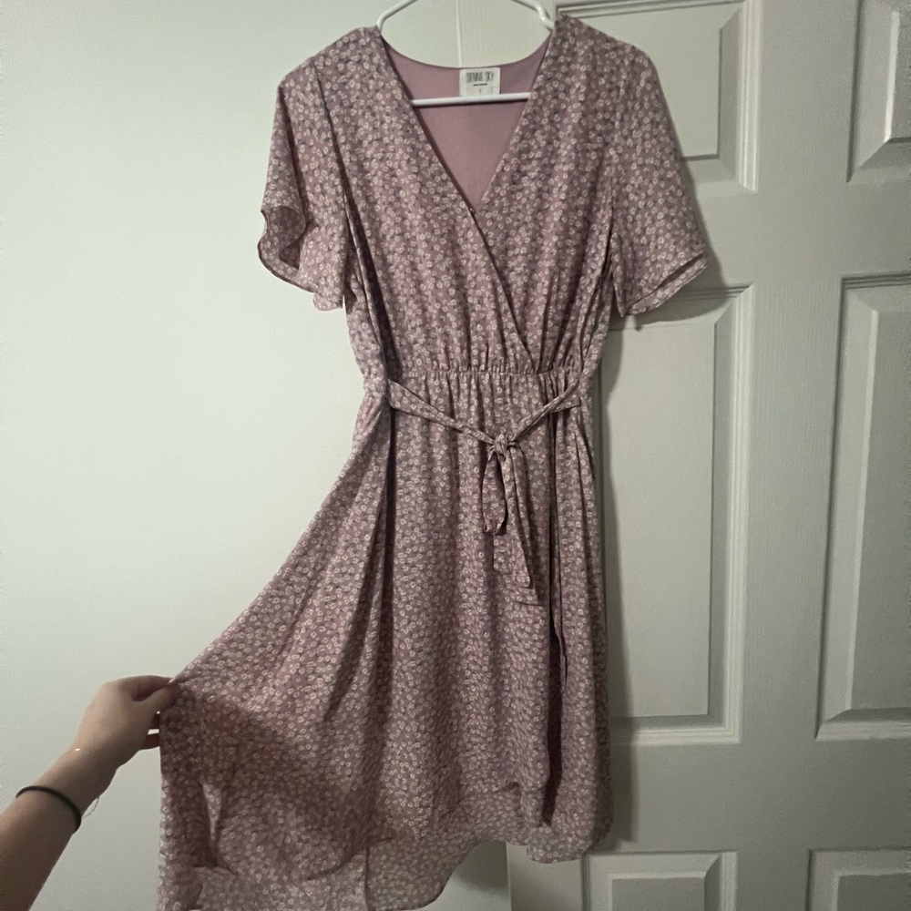 Floral Pink Wrap Dress